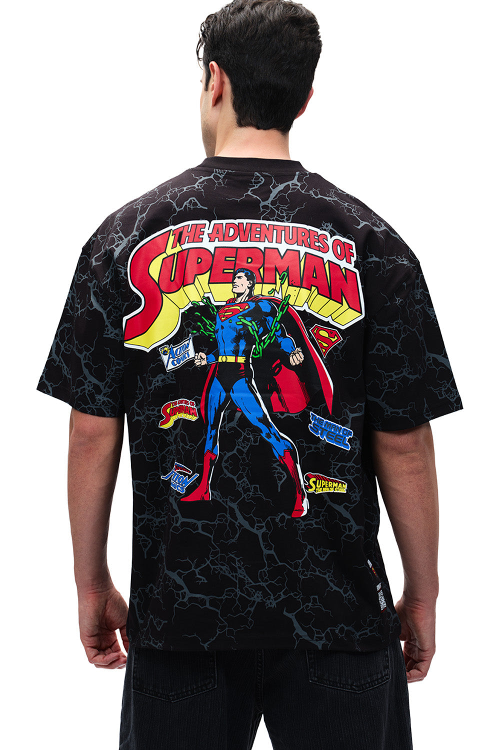 Action Out Of Comics Black Oversized T-shirt