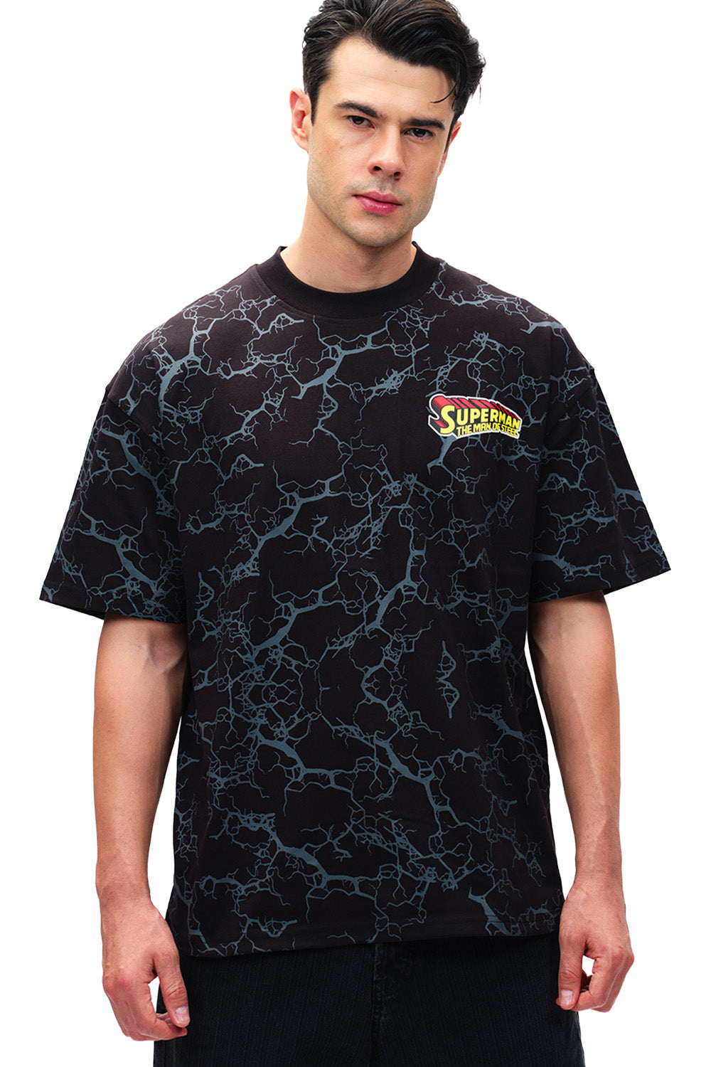 Action Out Of Comics Black Oversized T-shirt
