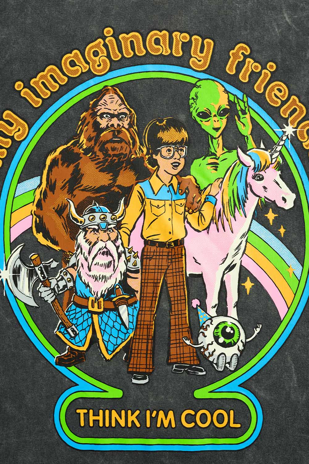 Imaginary Friends Faded Black Oversized T-Shirt