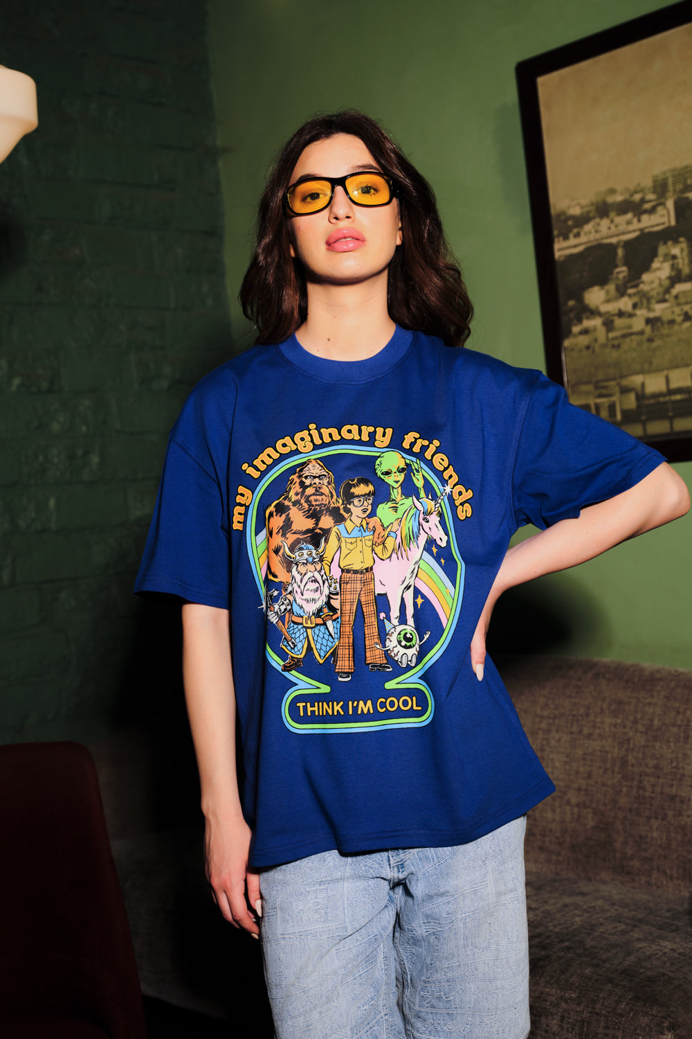 Imaginary Friends Blue Oversized T-Shirt