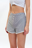 B&W Big Stripes Lace Shorts