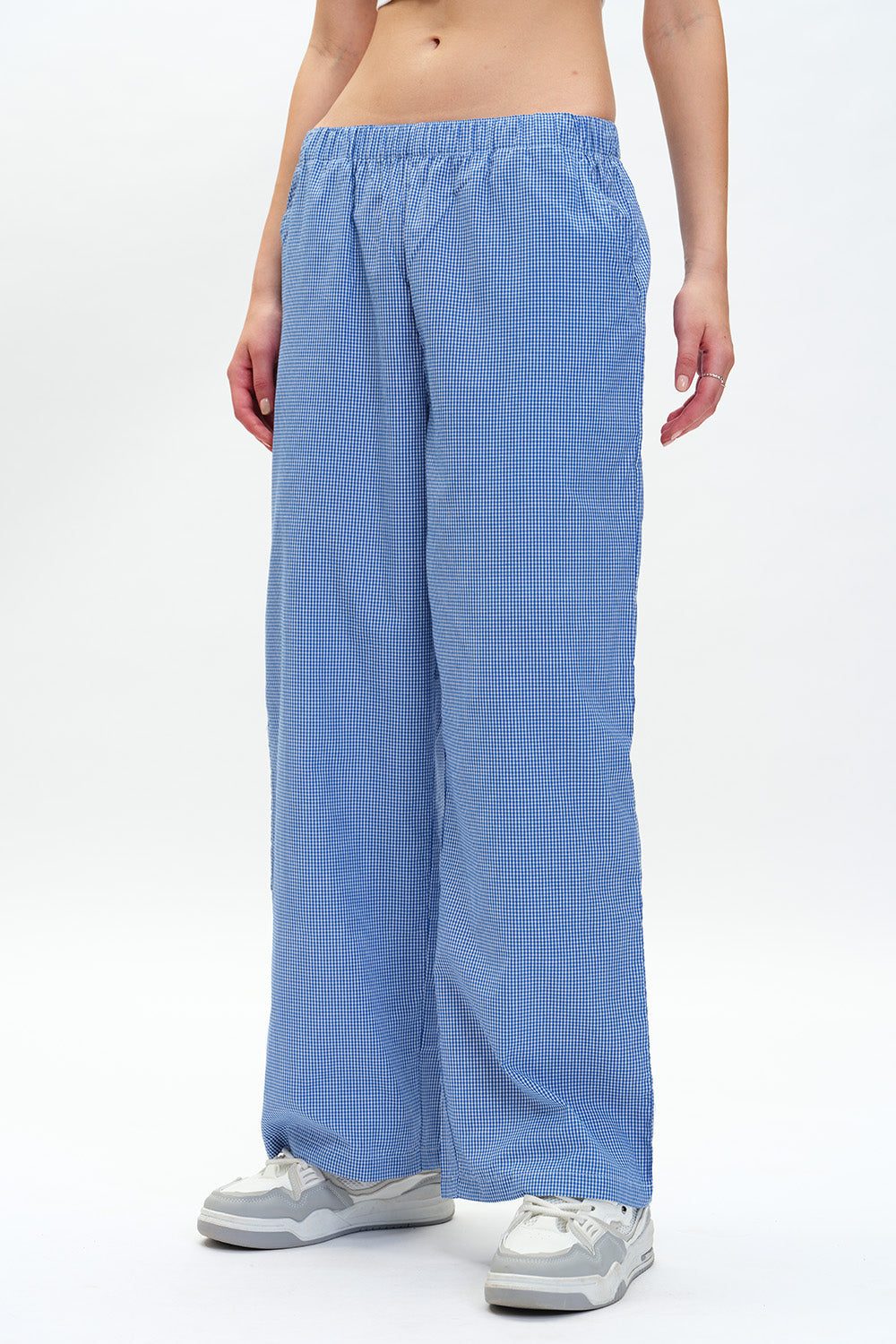 Blue Small Checkered Pants