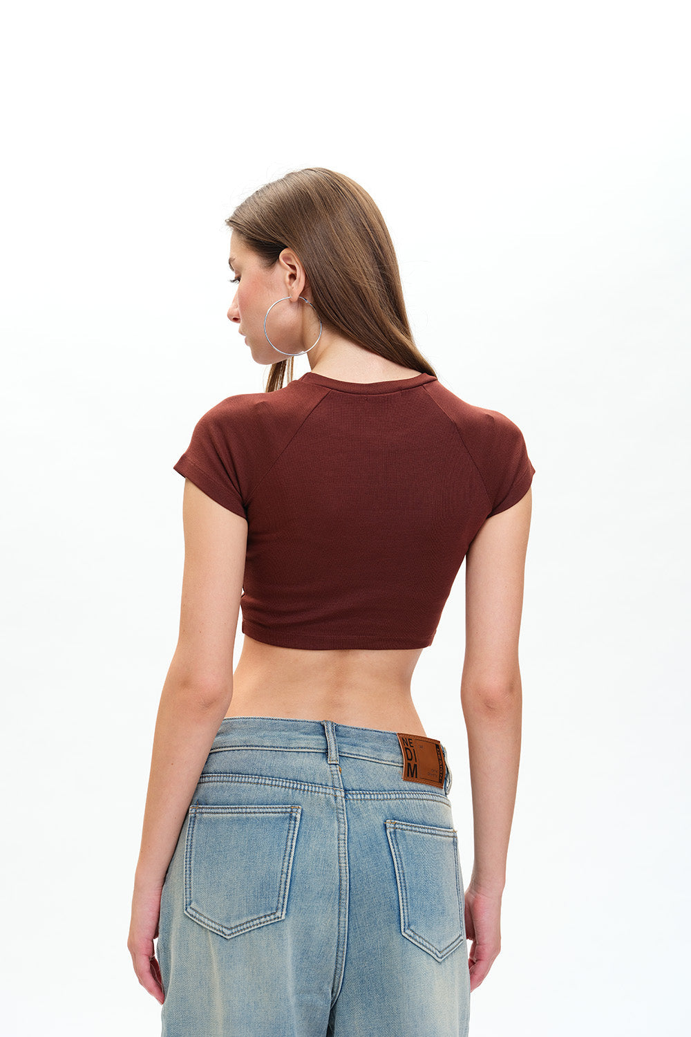 Brown Ribbed Heavyweight Baby Tee