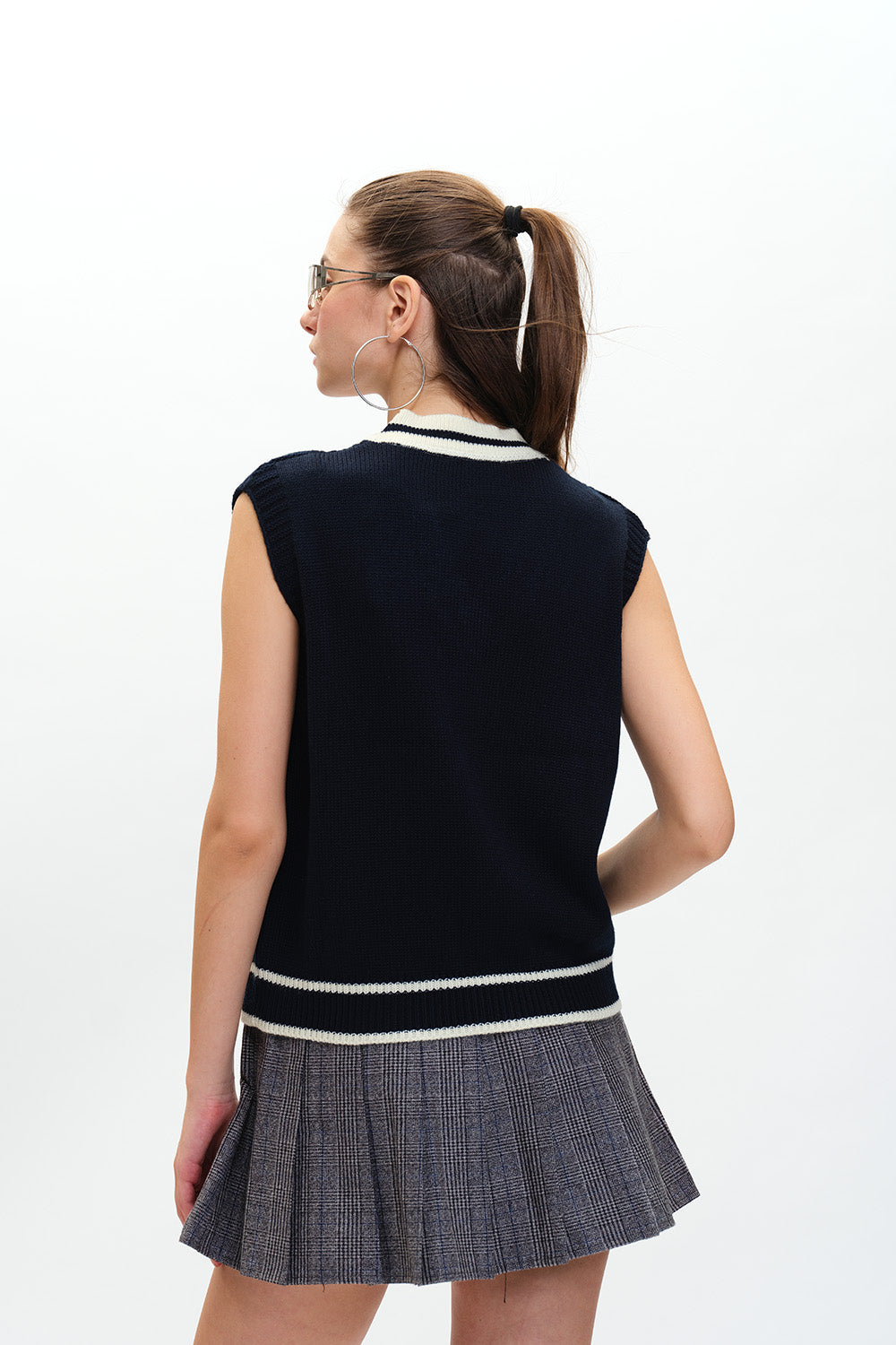 Navy Blue Knit Vest Tank