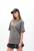 Solid Grey Soft Jersey Oversized T-shirt