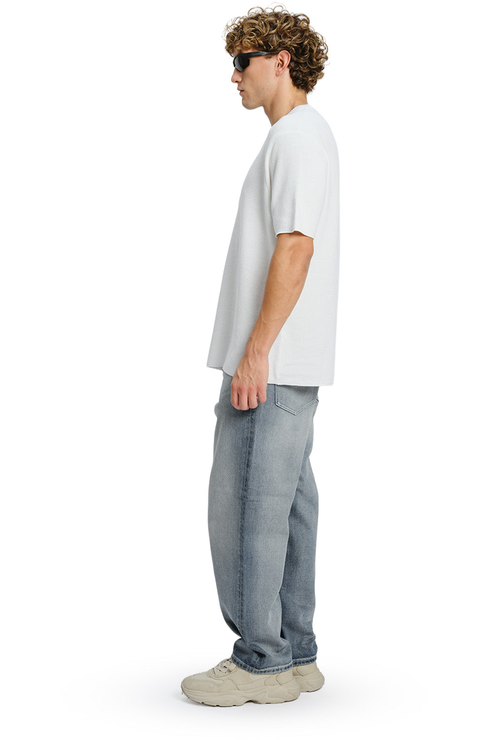 White Relaxed Fit Knit T-shirt