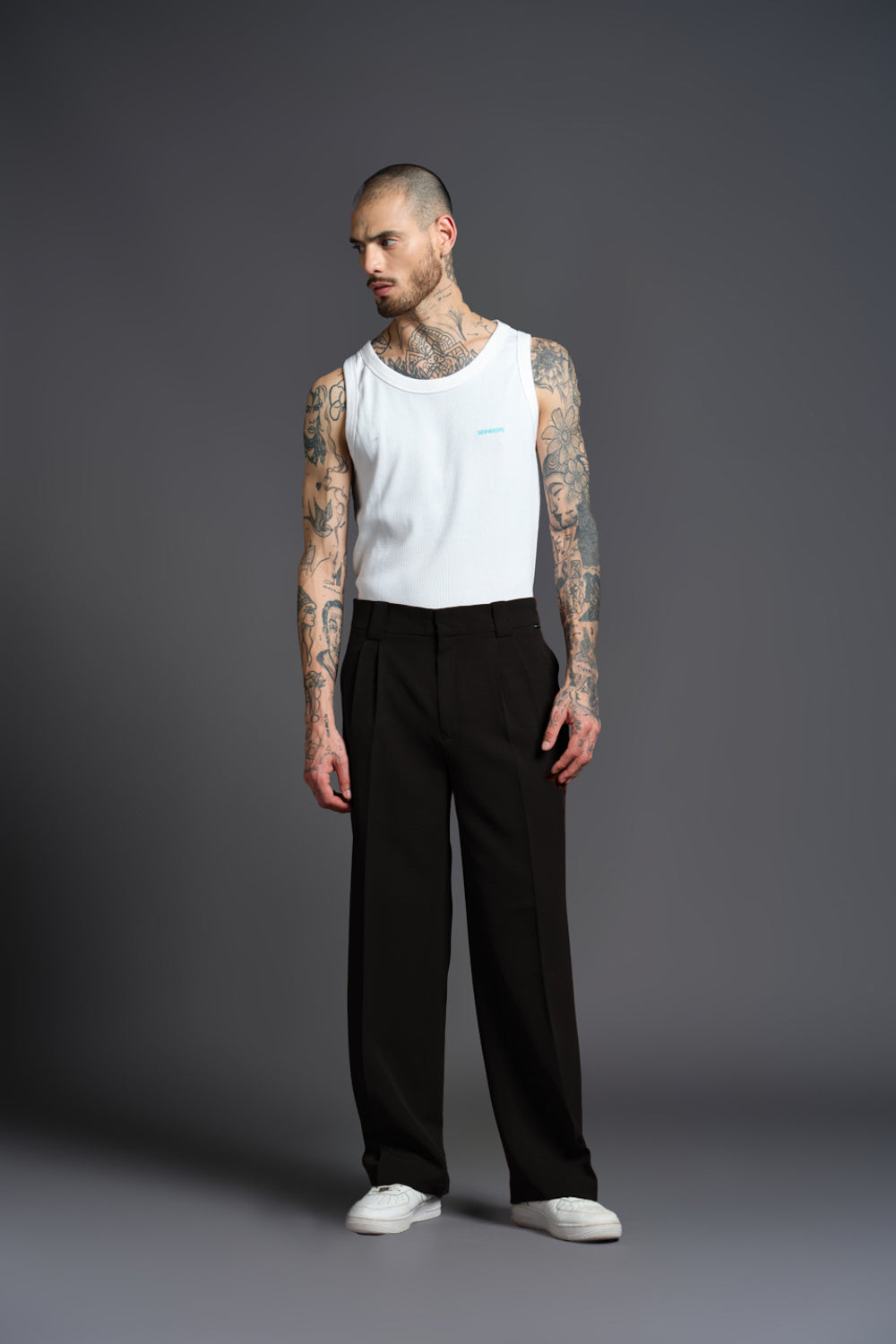 Black Loose Fit Tailored Trouser