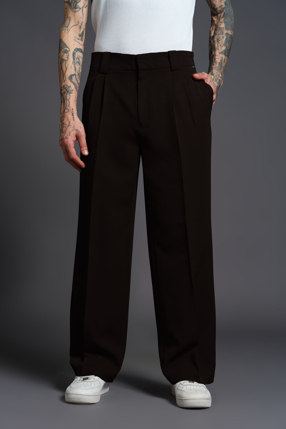 Black Loose Fit Tailored Trouser