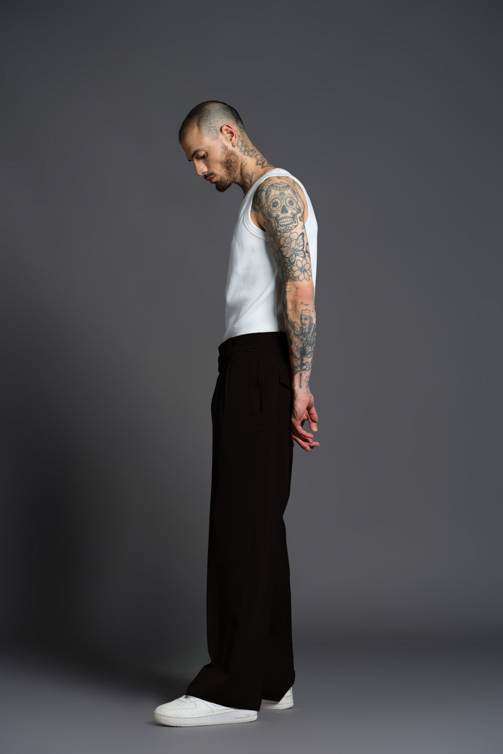 Black Loose Fit Tailored Trouser