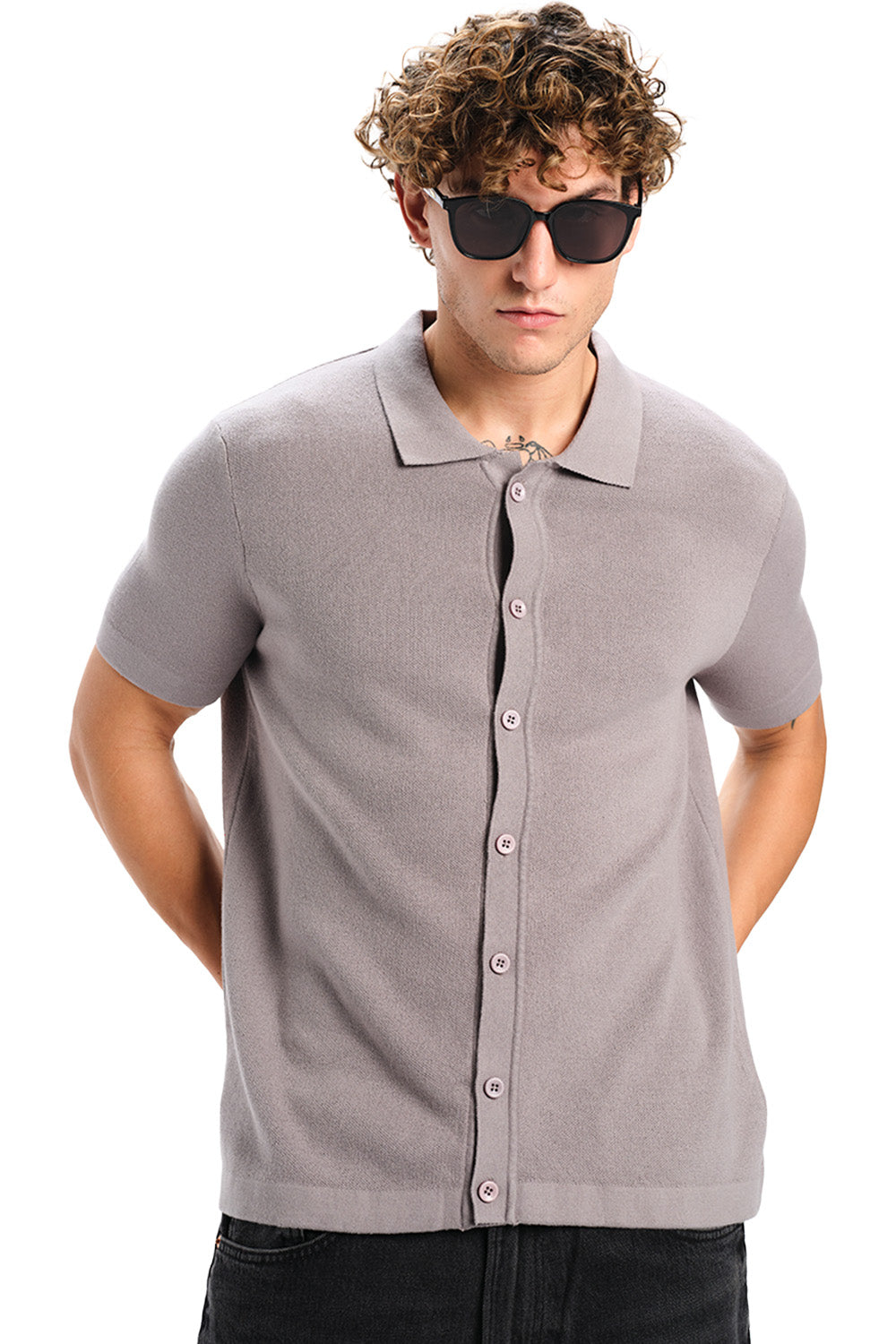 Grey Muse Casual Half Sleeve Shirt
