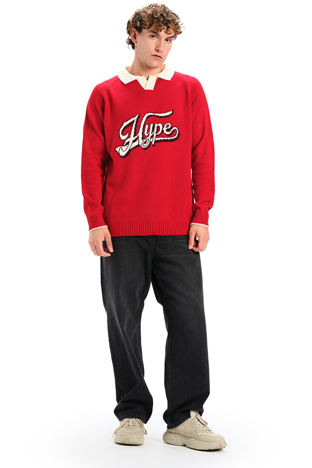 Hype Knit Full Sleeves Polo