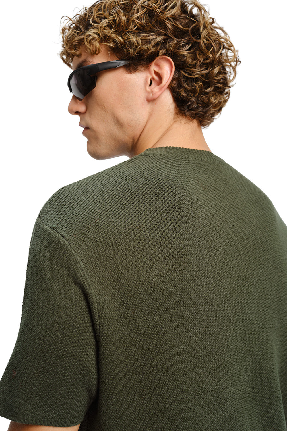 Olive Relaxed Fit Knit T-shirt