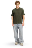 Olive Relaxed Fit Knit T-shirt
