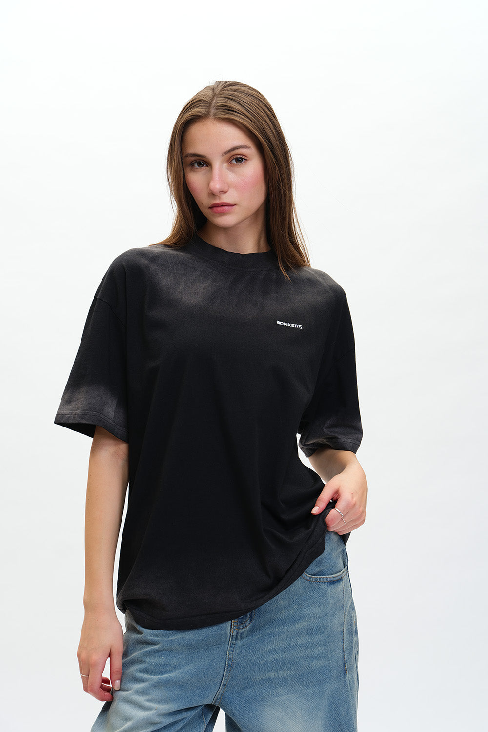 Spray Paint Effect Oversized Faded T-shirt