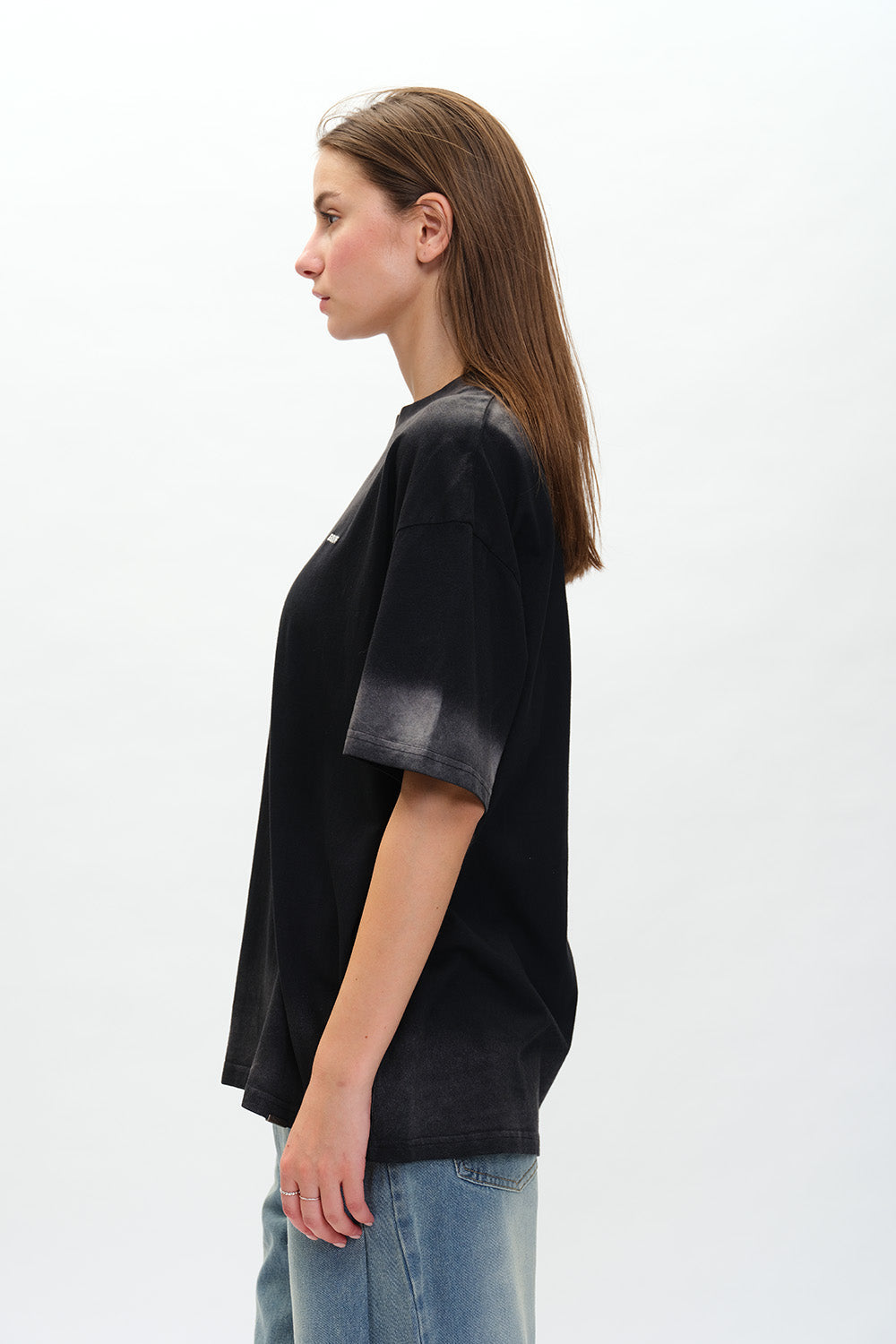 Spray Paint Effect Oversized Faded T-shirt