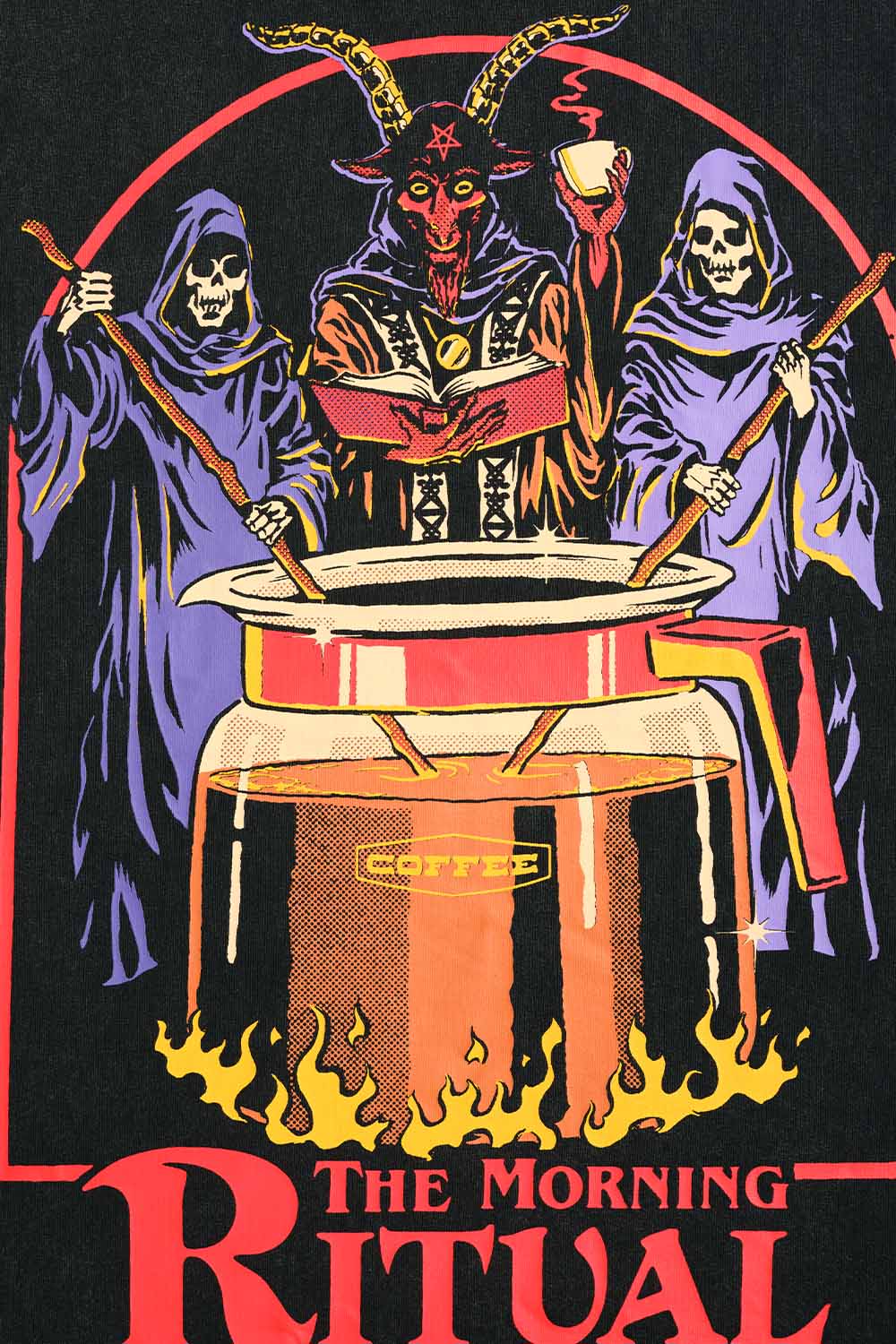 Brew It Right Faded Black Oversized T-shirt