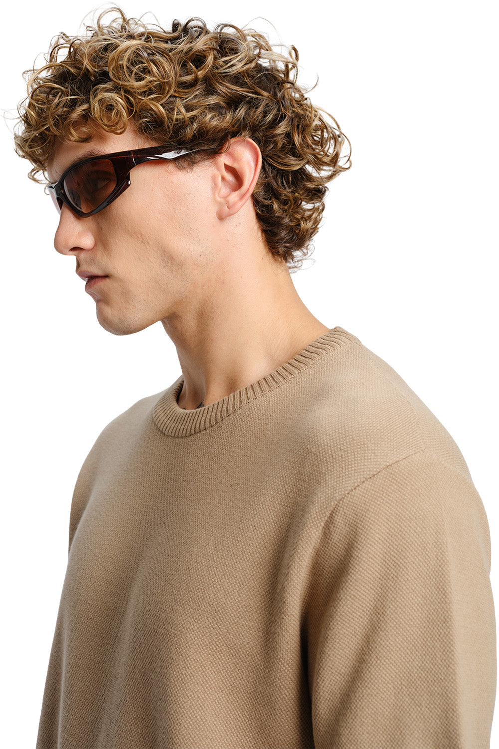Beige Relaxed Fit Knit T-shirt