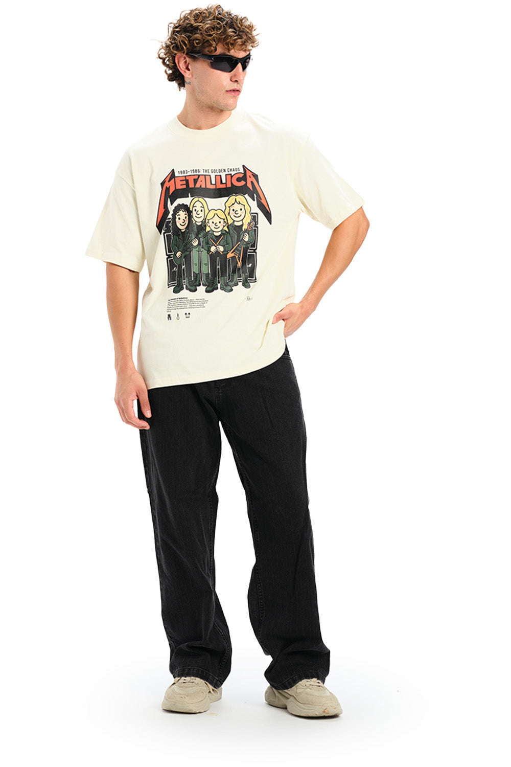 Metallica White Golden Chaos Oversized T-shirt