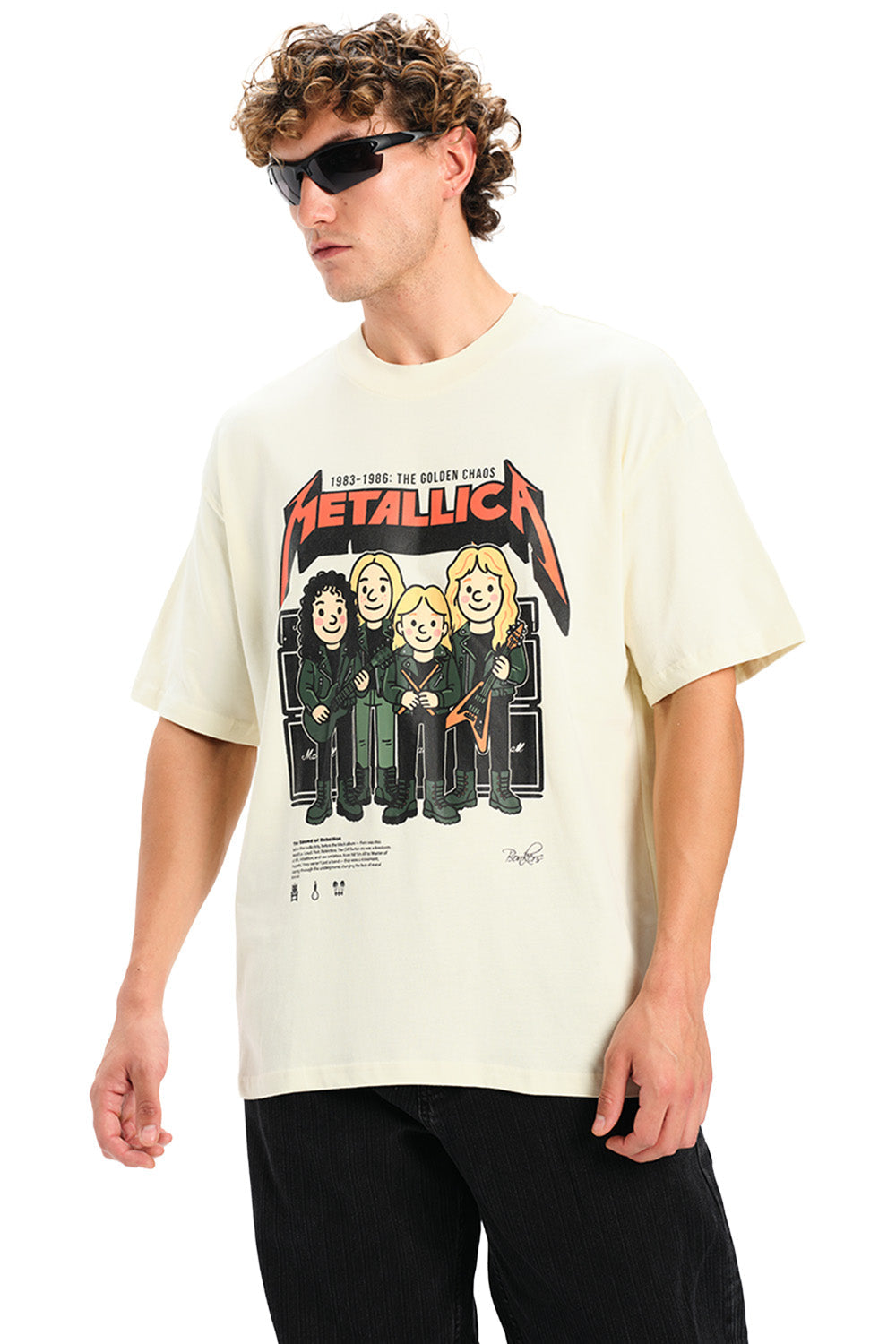 Metallica White Golden Chaos Oversized T-shirt
