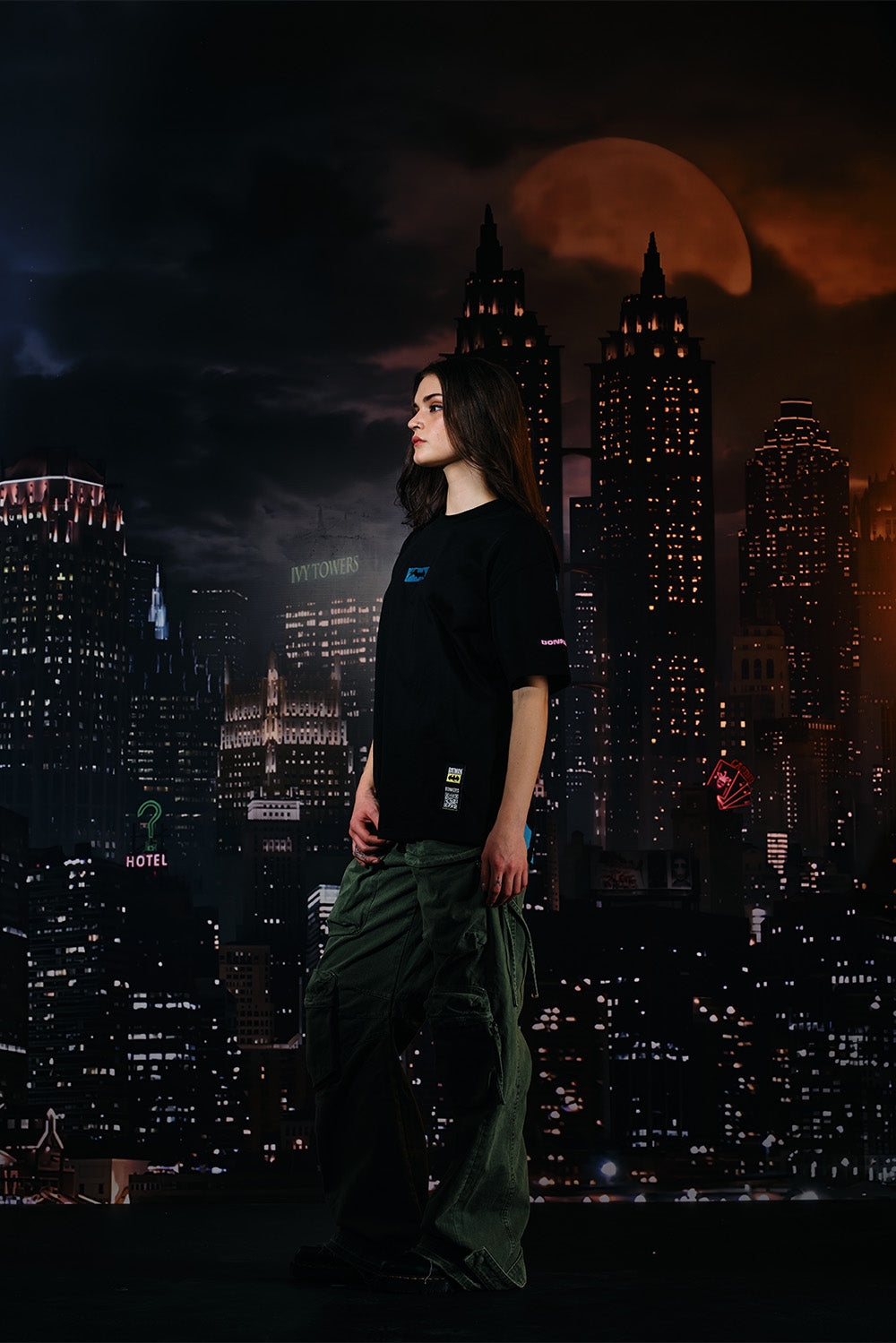 Bat In Dark Oversized T-shirt