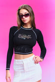 Bling Queen Rhinestone Crop Top