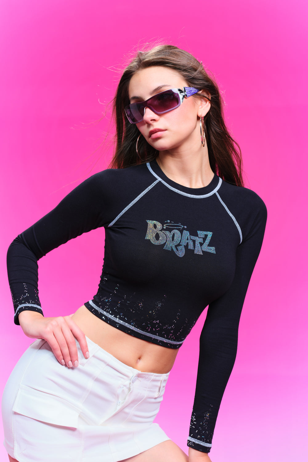 Bling Queen Rhinestone Crop Top