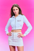 Bratz Dolled Rhinestone Crop Zipper