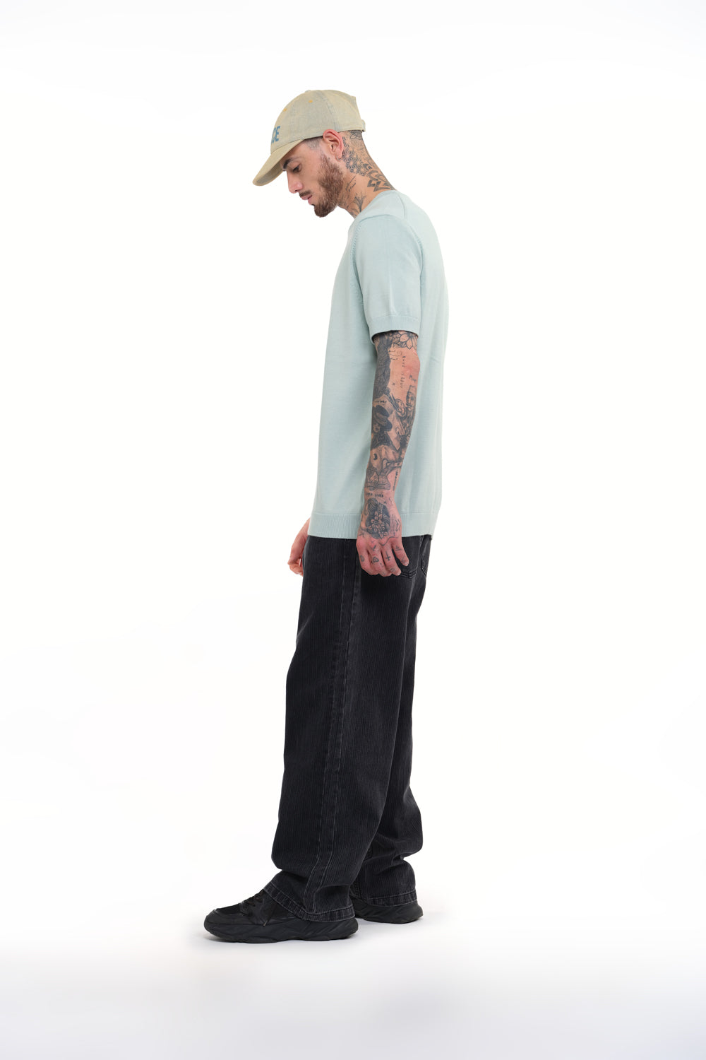 Pastel Green Knit Round Neck T-shirt