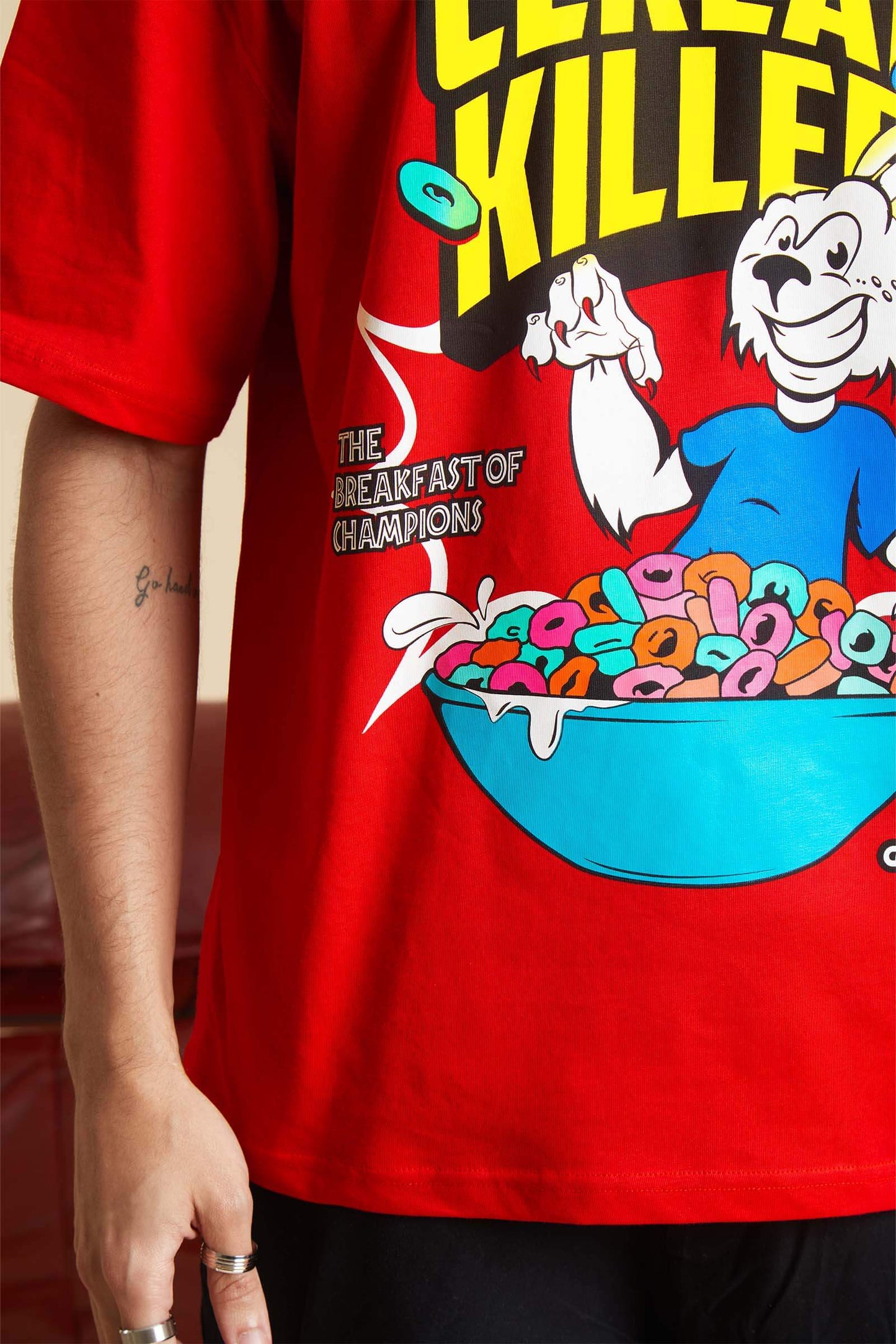Red Cereal Killer Oversized T-shirt