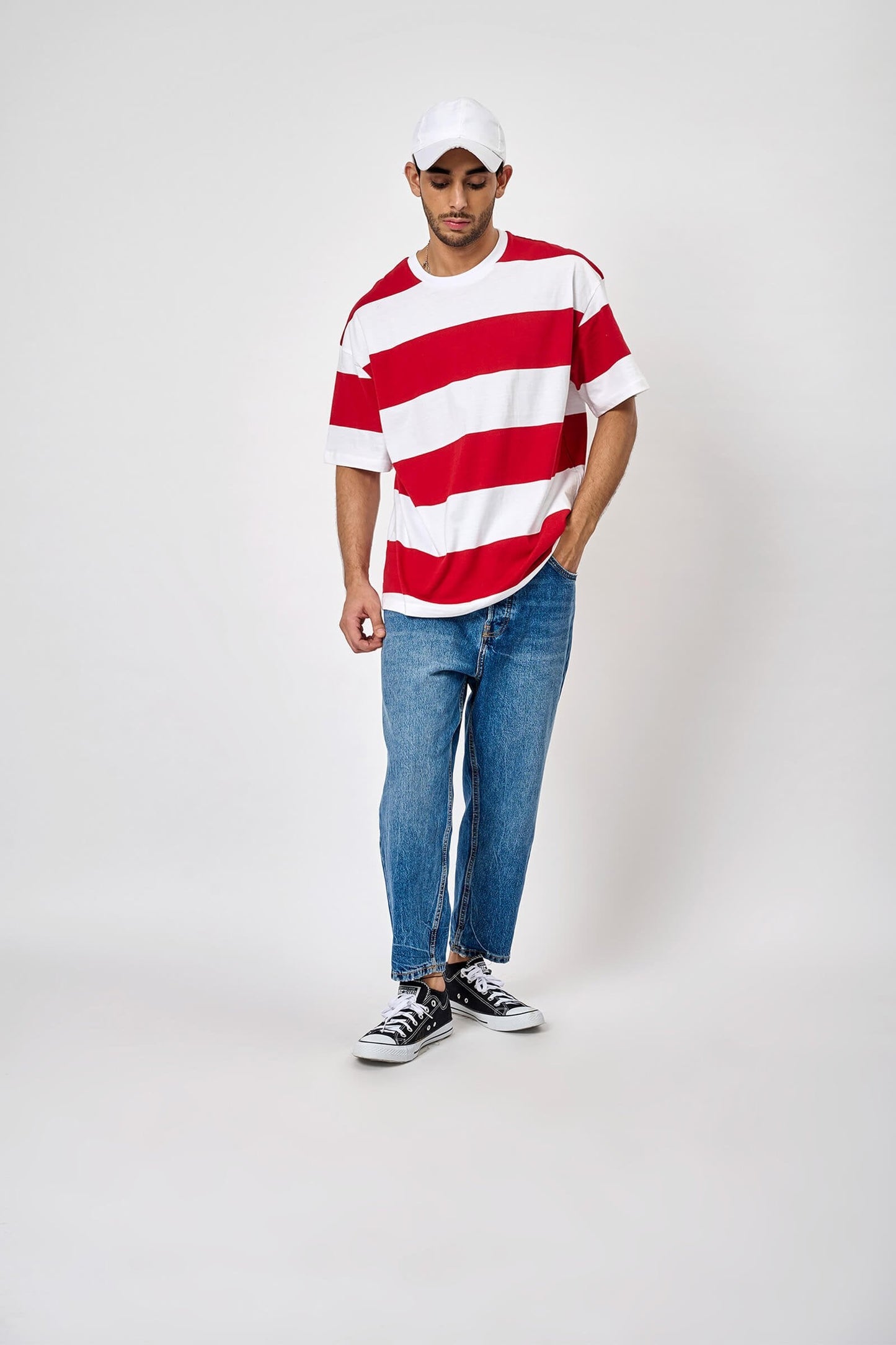 Ruby Stripes Heavyweight Oversized T-shirt