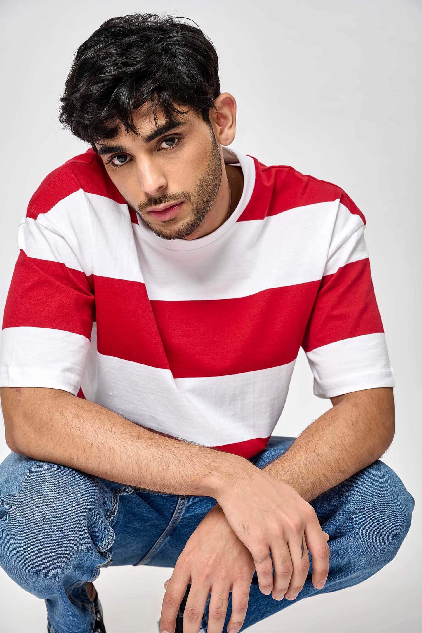 Ruby Stripes Heavyweight Oversized T-shirt
