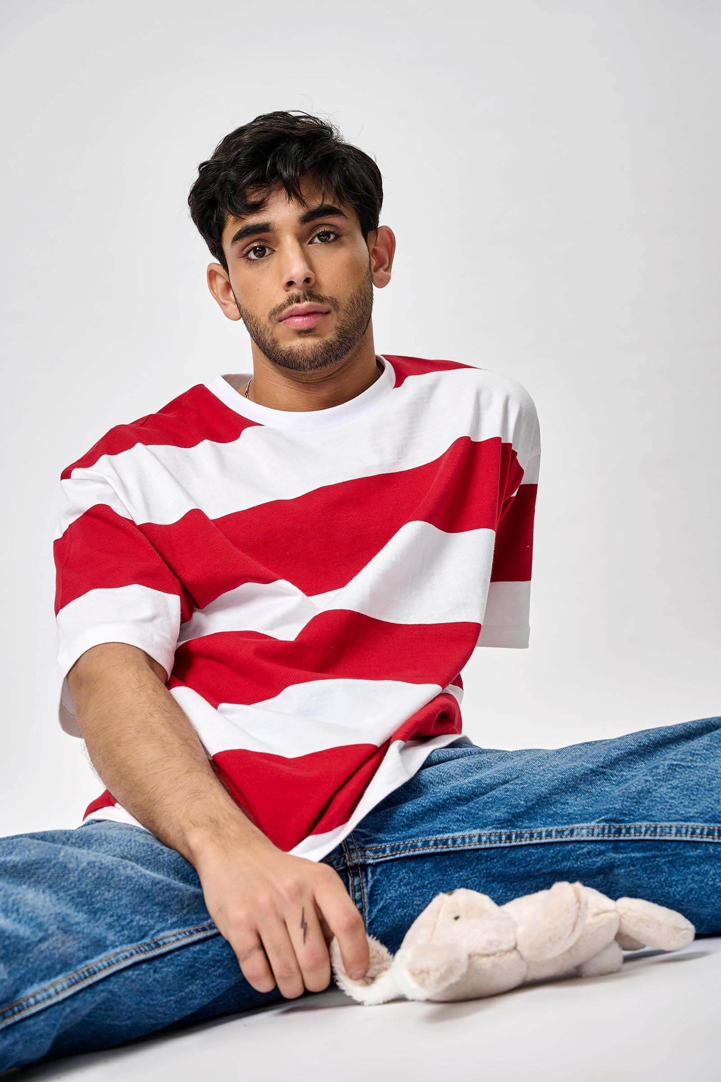 Ruby Stripes Heavyweight Oversized T-shirt