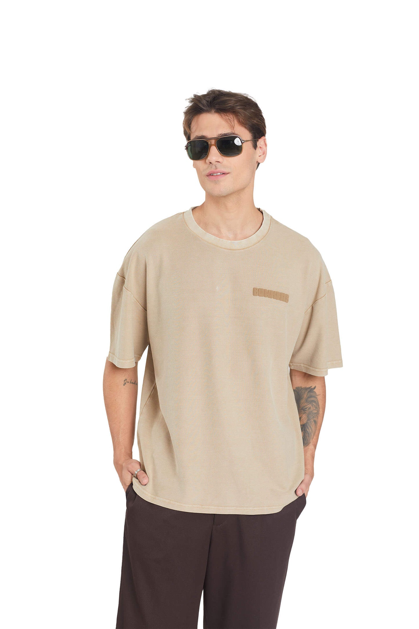 Beige Heavyweight Pique Oversized T-shirt