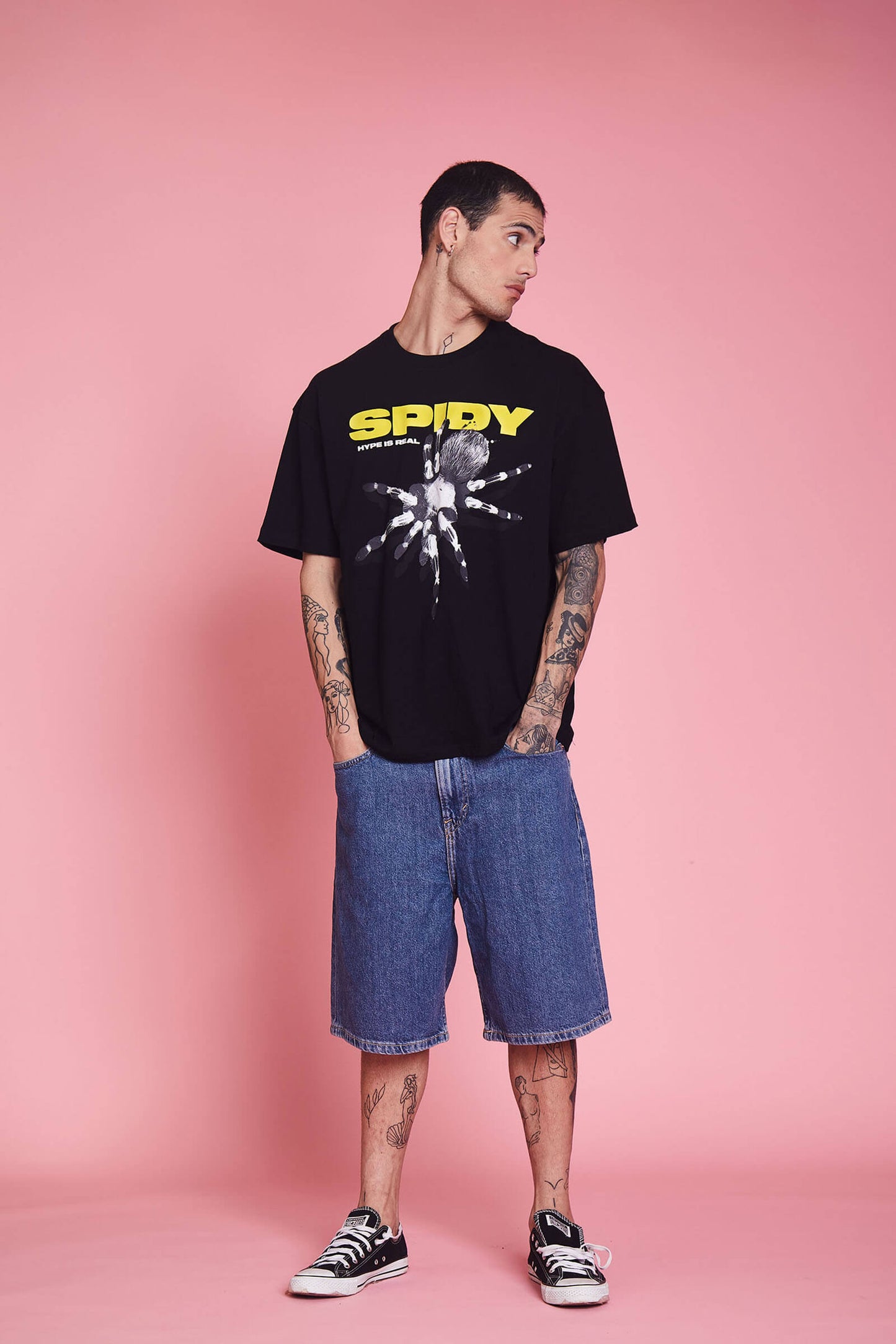 Black Spidy Oversized T-Shirt