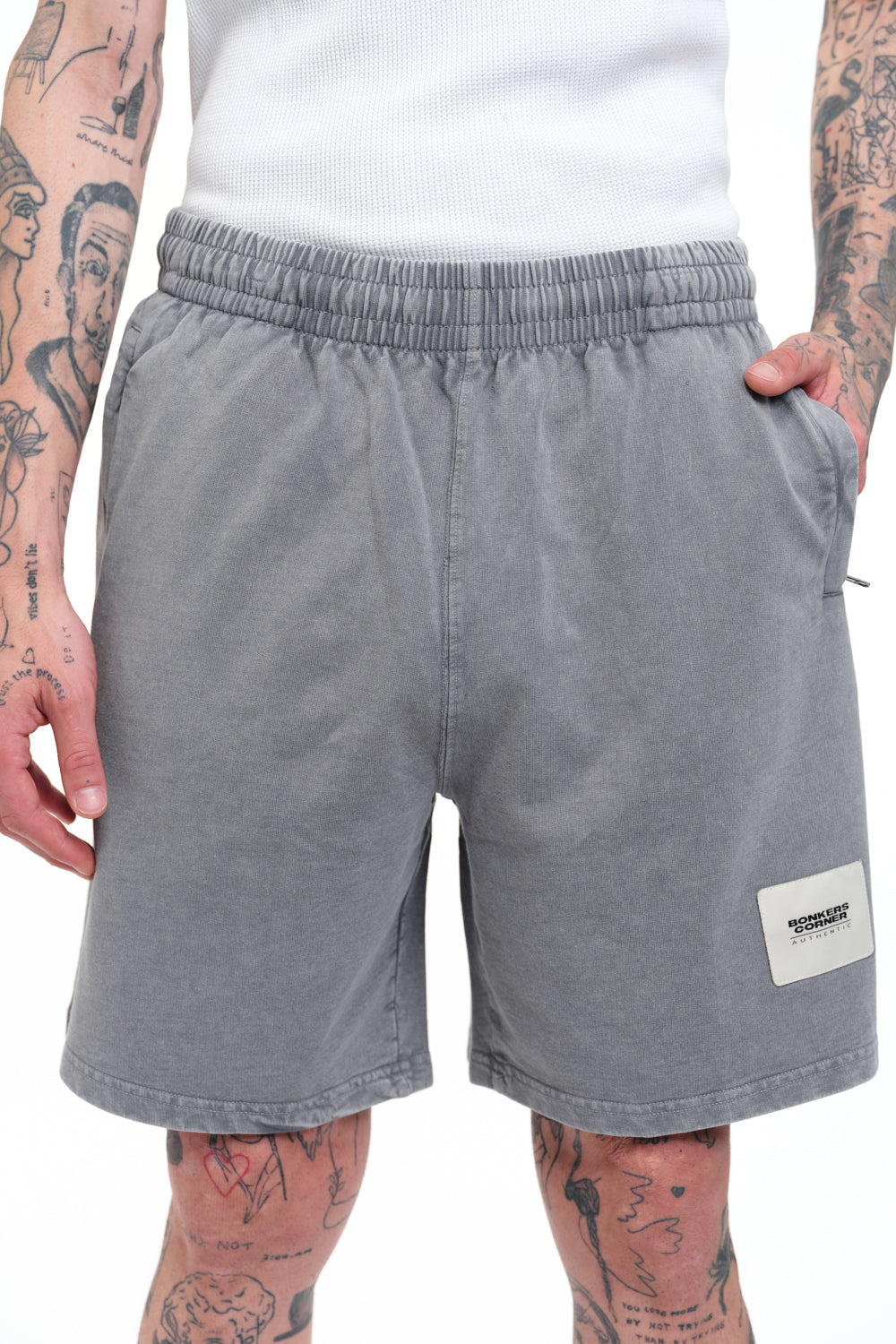 Grey Heavyweight Faded Shorts