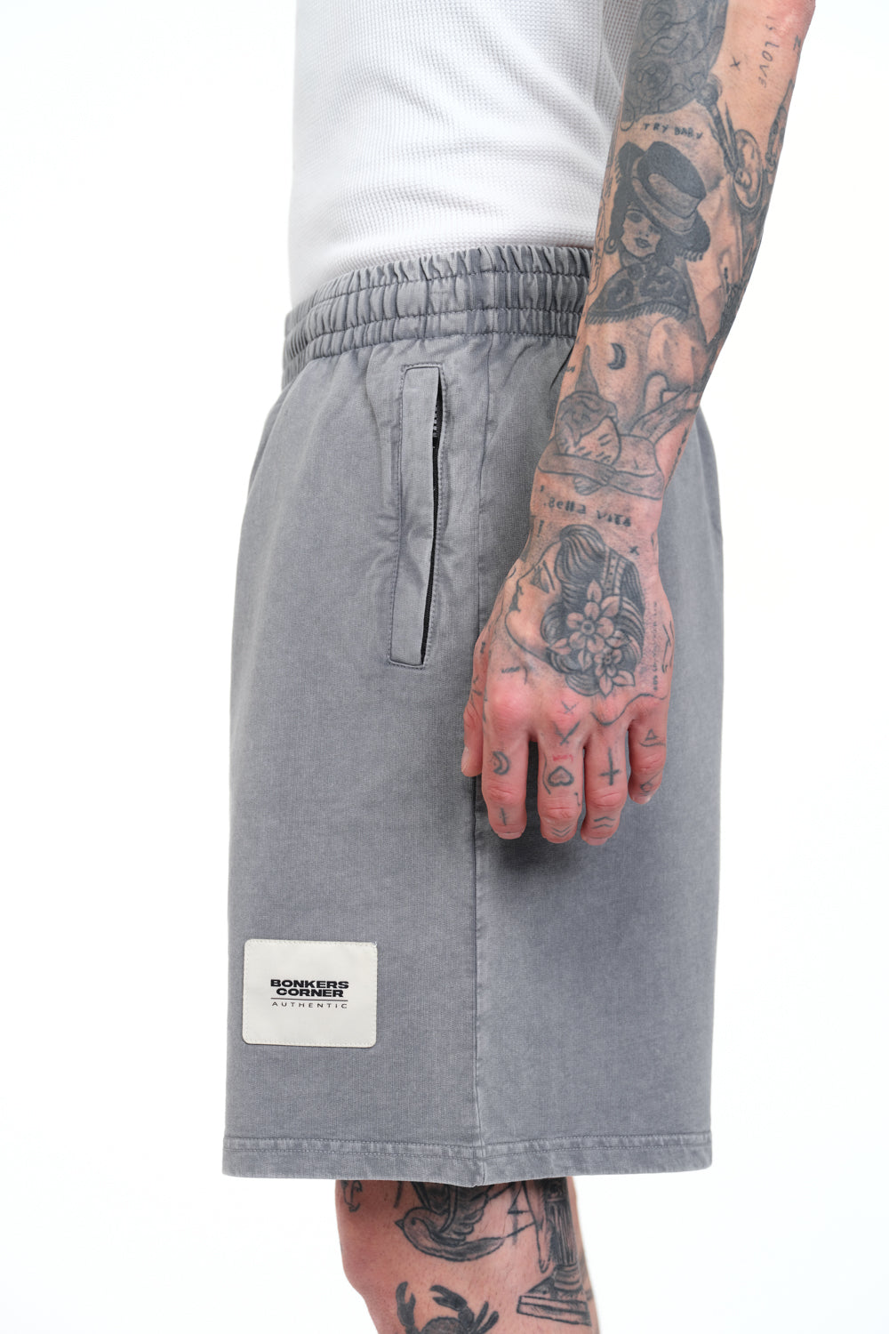 Grey Heavyweight Faded Shorts