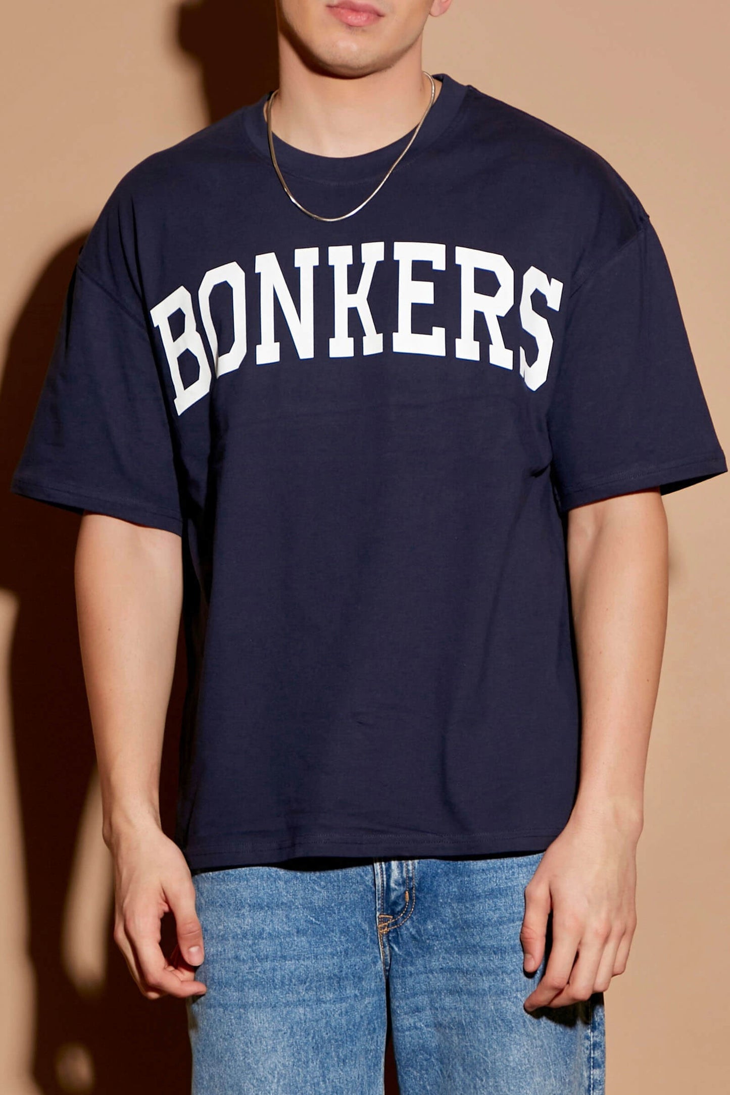 Navy Blue Signature Oversized  T-shirt