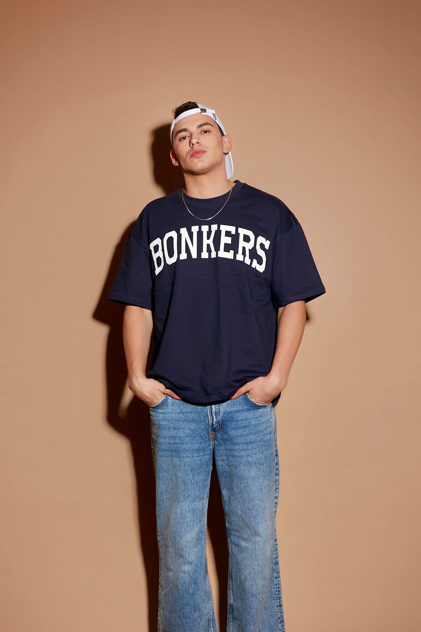 Navy Blue Signature Oversized  T-shirt
