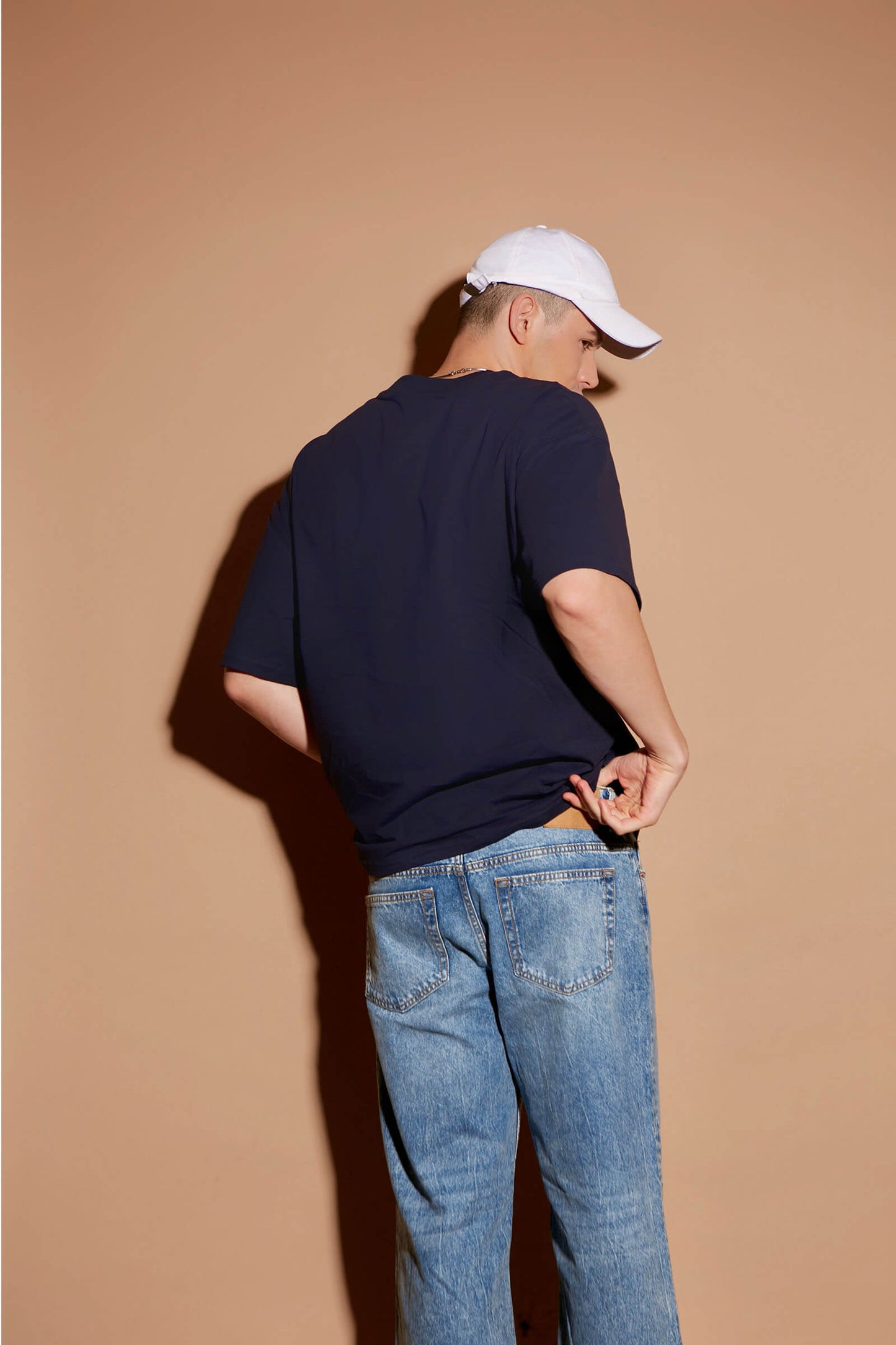 Navy Blue Signature Oversized  T-shirt