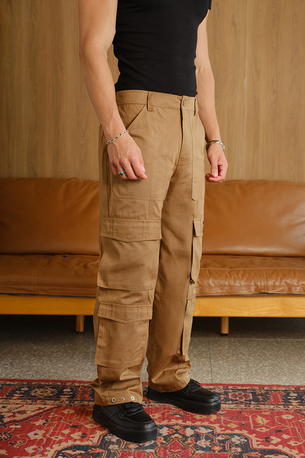 Dusty Brown 8 Pockets Cargo Pant