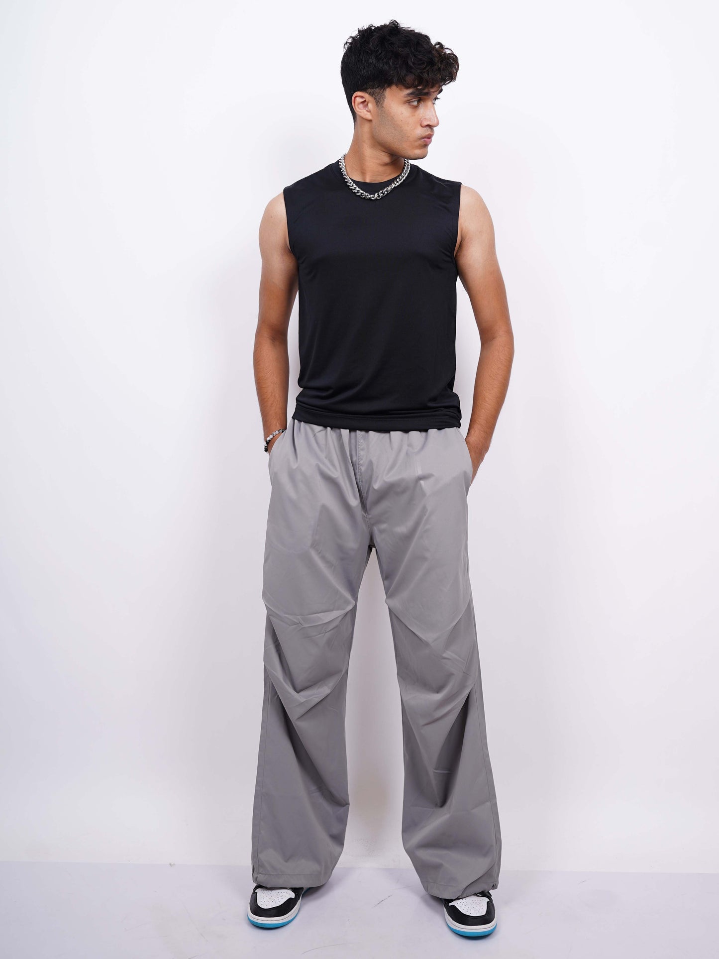 Grey Parachute Pants