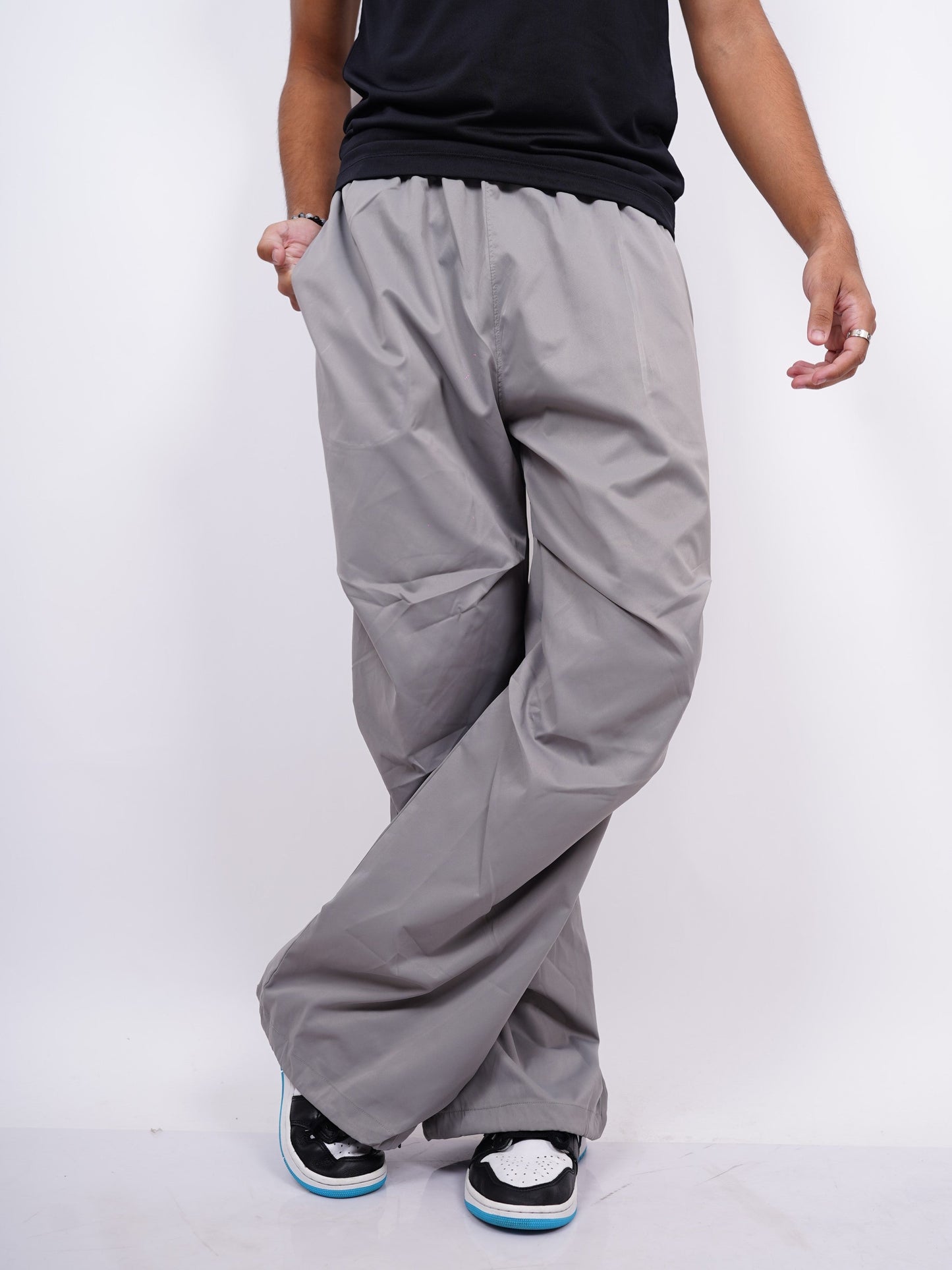 Grey Parachute Pants