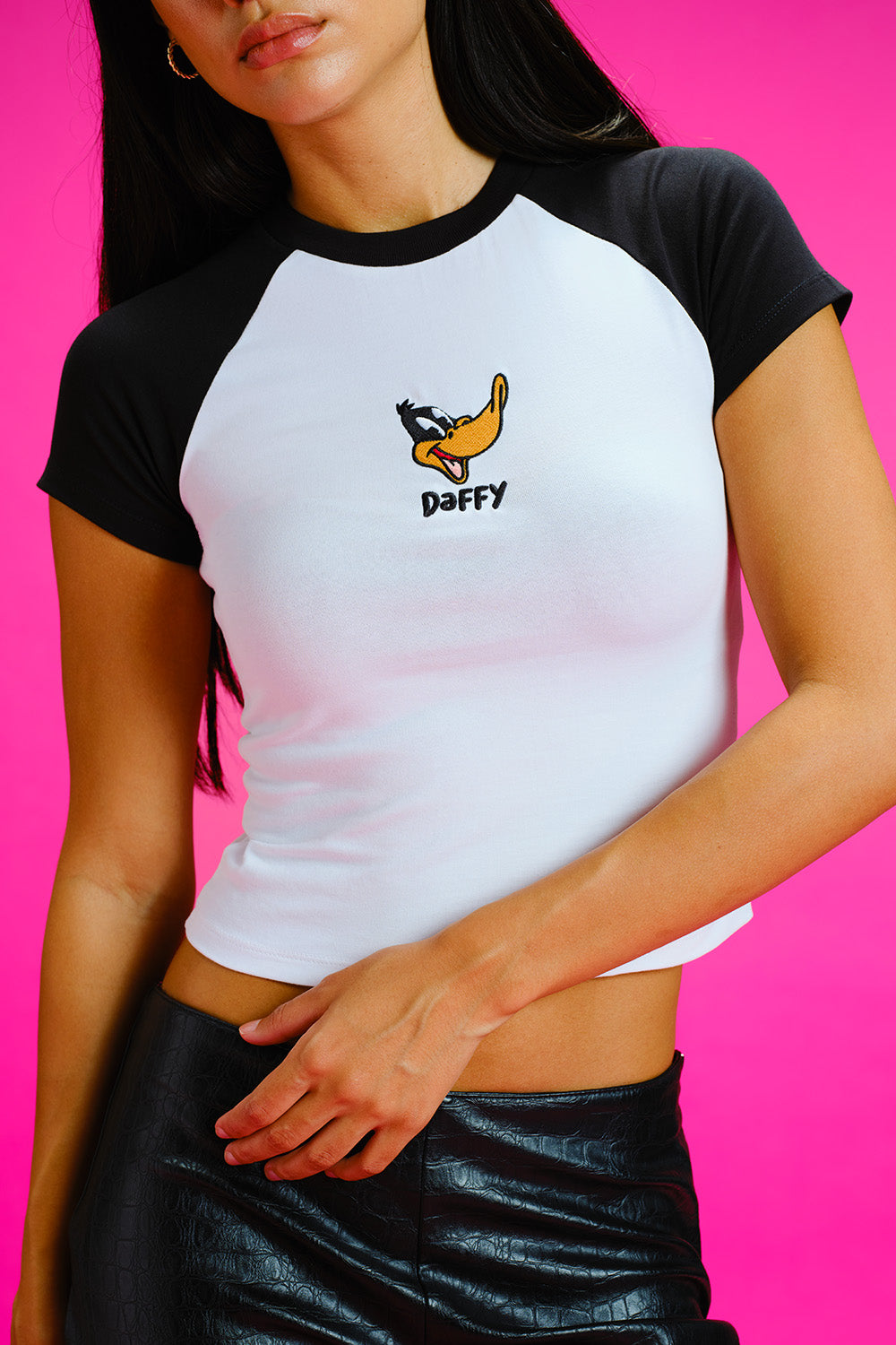 Daffy Duck Raglan Sleeves Baby Tee