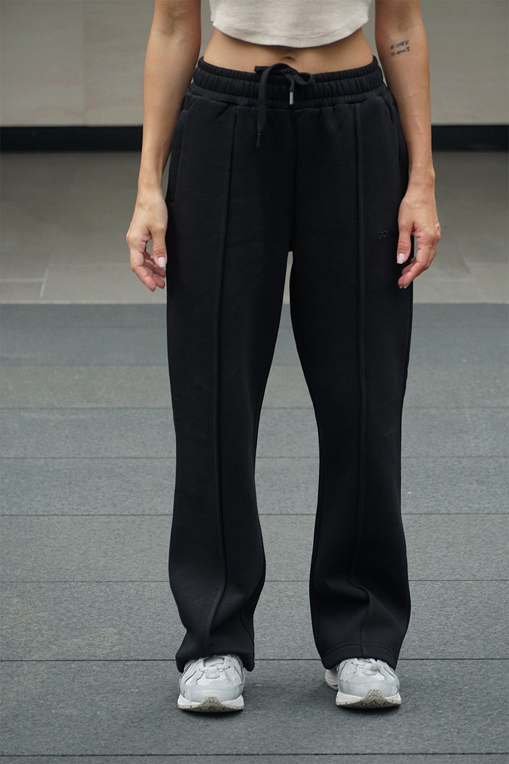 Diminutive Black Wide Leg Joggers