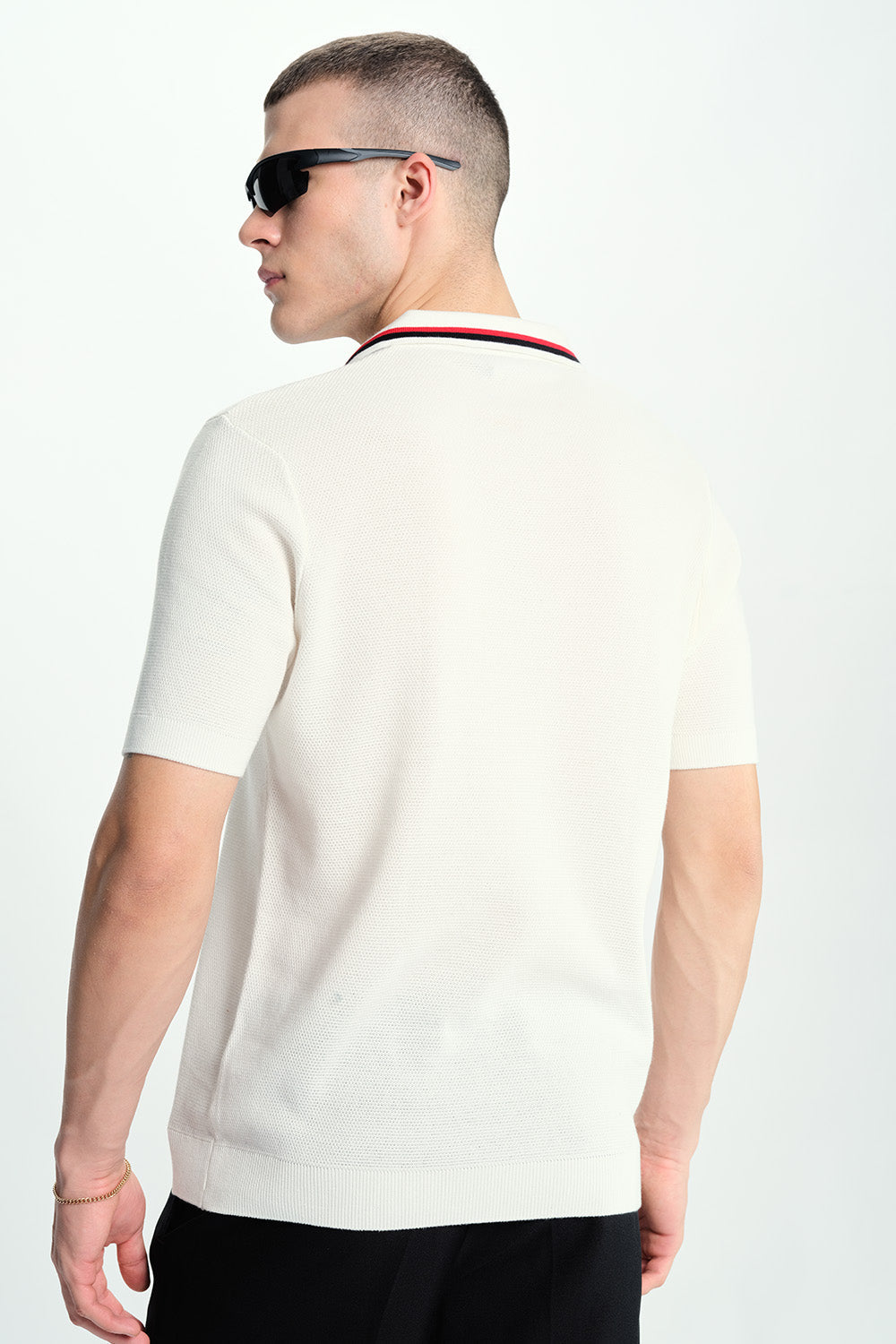 Dust White Knit Polo