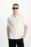 Dust White Knit Polo