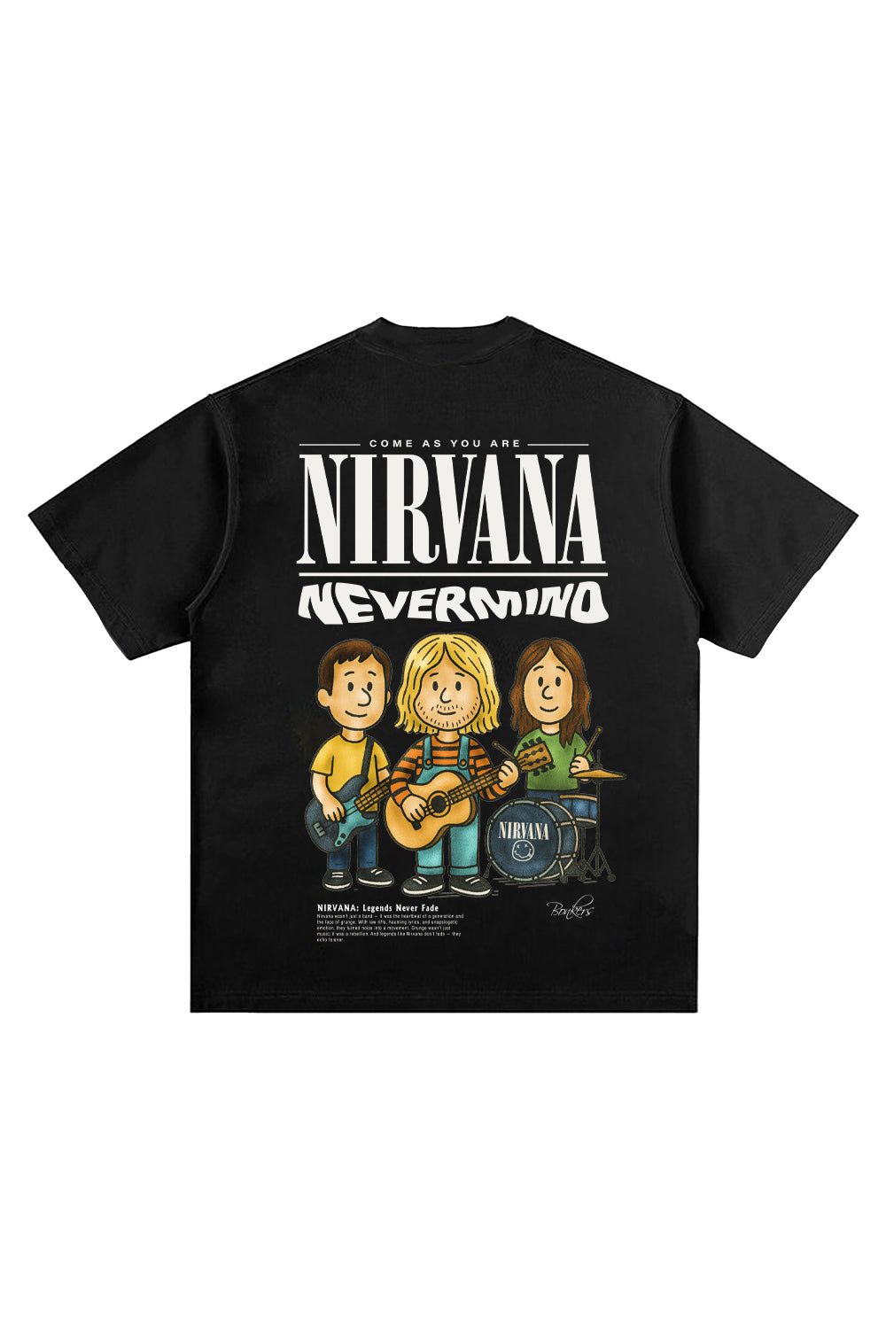 Come As You Are Black Oversized T-shirt