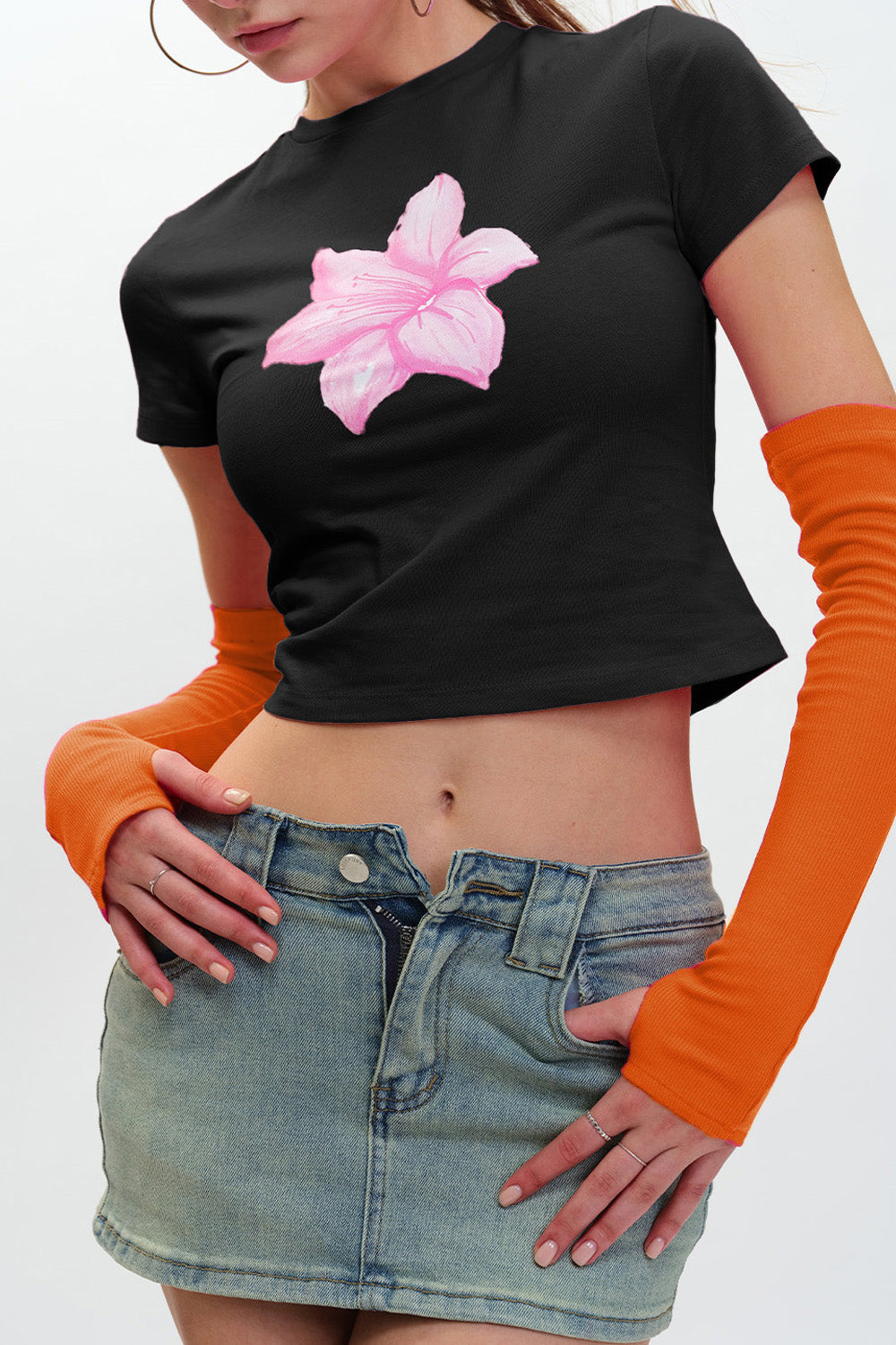 Ribbed Orange Gloves