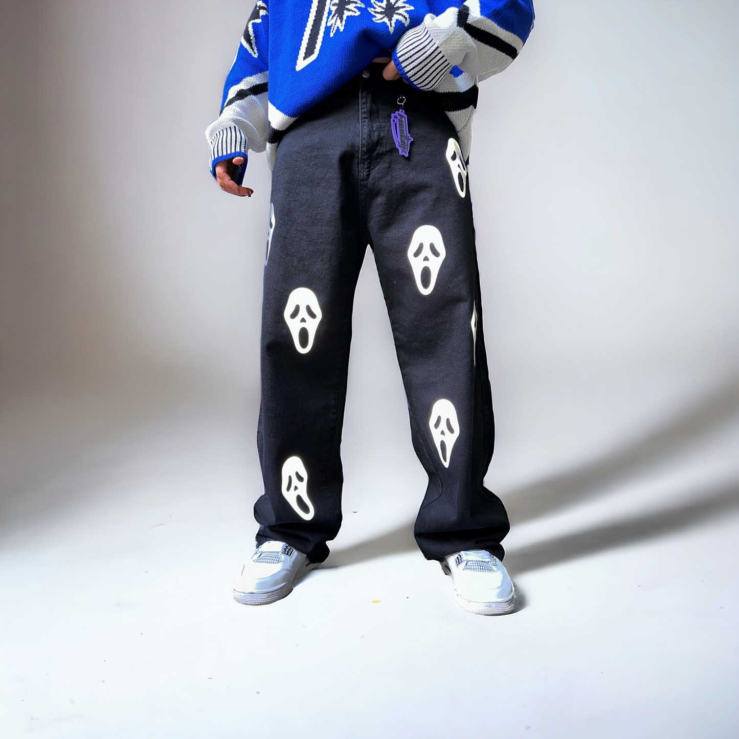 Cross printed baggy jeans - Prime Fitz