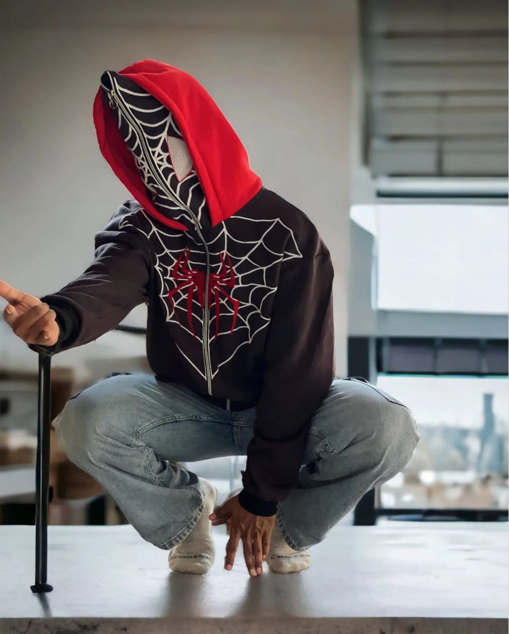 Unleash Your Spidey Style: Mercywear Double Cap Spider-Man Hoodie - Prime Fitz